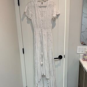 White YFB islet maxi dress